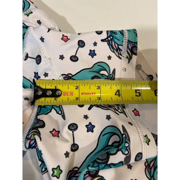 WodBottom Womens Unicorn Gym Shorts Weightlifting Dino Print 87% Polyester & 13% - Picture 8 of 8